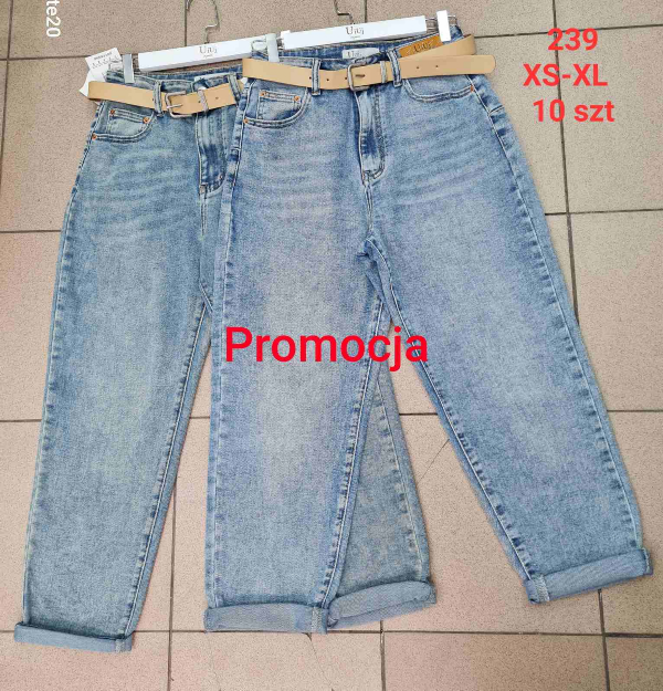 Spodnie damskie jeans Roz XS-XL, 1 Kolor Paczka 10 szt